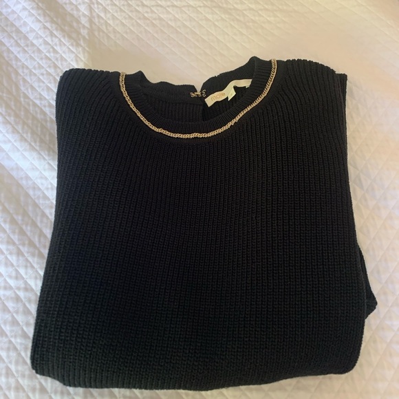 Maje Black sweater with gold chain neckline. Perfect condition. - Picture 2 of 3